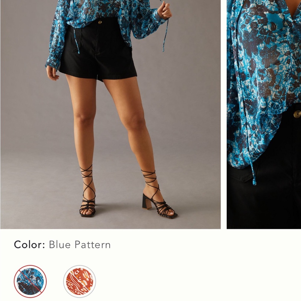 Anthropologie Blue Pattern Blouse